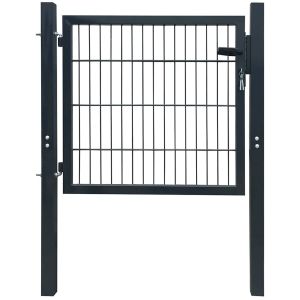 vidaXL puerta de valla de acero antracita de 100x100 cm