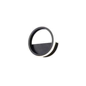 Mantra aplique de pared LED kitesurf pequeño ø15cm negro, 8w 3000k