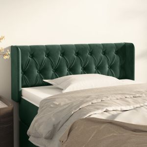 Cabecero de terciopelo verde oscuro 93x16x78/88 cm eso8377
