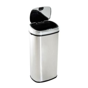 Cubo de basura 40.5x29.5x78 cm abs, acero inoxidable color gris Homcom