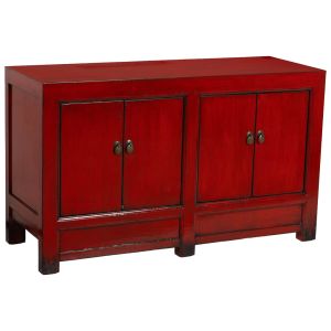 Aparador de madera rojo 120x45x71h cm