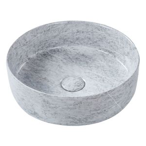 Lavabo sobre encimera gudar ⌀ 37 cm cerámica gris efecto hormigón