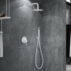 Imex - columna ducha empotrada con grifo blanco