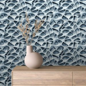 Papel pintado 3d orgánico celeste 60cm por 300cm