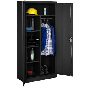 Armario archivador de acero con cierre 180 x 80 x 40 cm negro