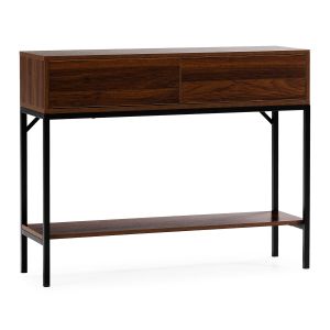 Mesa consola auri 2 cajones efecto nogal