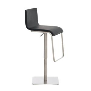 Taburete de bar moderno - polipiel negra - 39 cm