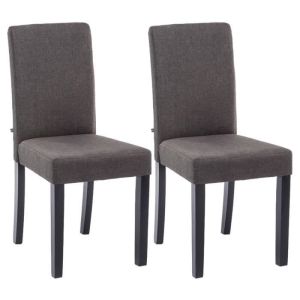 Sillas de comedor tapizadas - 2 unidades - gris 91 cm