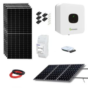 Kit Solar Residencial Híbrido 6 Paneles 3000W 16,5 kWh/día Growatt