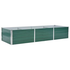 vidaXL arriate de jardín de acero galvanizado verde 240x80x45 cm