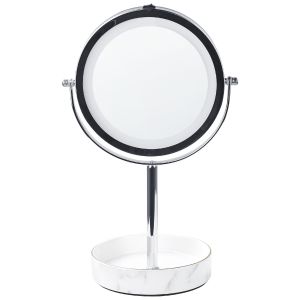 Espejo de maquillaje LED savoie blanco/plateado