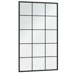 vidaXL espejo de pared metal negro 100x60 cm