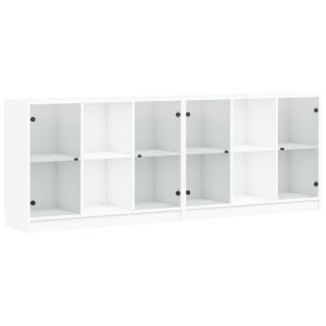 vidaXL estantería con puertas madera de ingeniería negro 204x37x75 cm