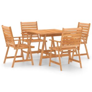 vidaXL juego de comedor para jardín 5 piezas madera maciza de acacia
