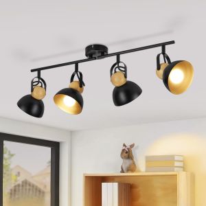 Nettlife lámpara de techo negro E27  66x21