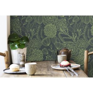 Papel pintado gaulan   de flores dibujadas con trazos 5.23m²