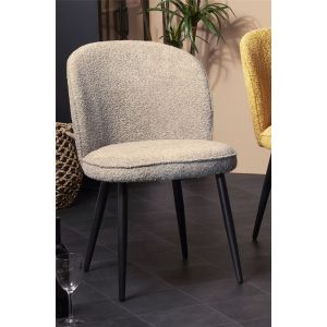 Silla isuan alpaca vison con patas negras 52x61x80 cms