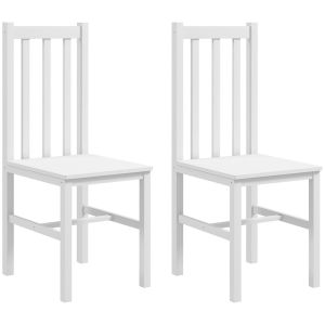 Sillas de comedor 38.5x47.5x99 cm madera de pino color blanco Homcom