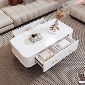 Mesa de centro con 4 cajones mdf blanco 38x105x51cm