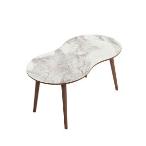 Mesa de centro de madera <<moon>> 99 x 54 x 45 cm - blanca