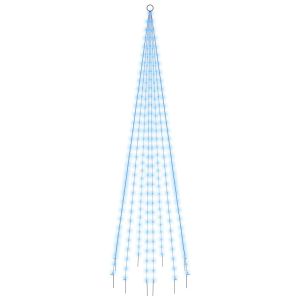 vidaXL árbol de navidad en asta de bandera 310 LED azul 300 cm