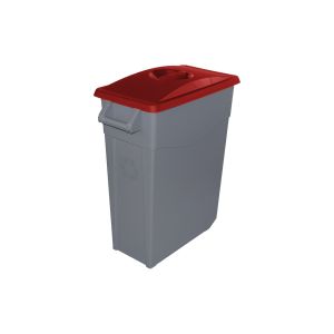 Denox - contenedor de basura denox  65,  | 65 l - tapa cerrada - rojo