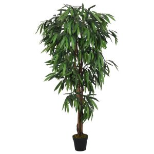 vidaXL árbol de mango artificial con 450 hojas verde 120 cm
