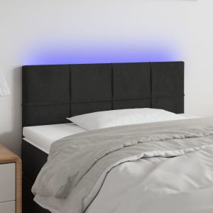 Cabecero con LED de terciopelo negro 100x5x78/88 cm eso6928