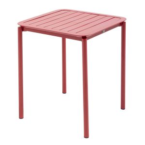 Oviala - mesa de terraza cuadrada (70x70cm) rojo oscuro