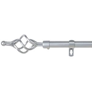 Barra de forja universal extensible y decorativa (gris, 120-210cm trenza)