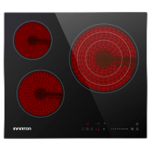 Placa vitrocerámica infiniton  vitro-a3f -9 niveles,3 zonas,táctil, 60cm