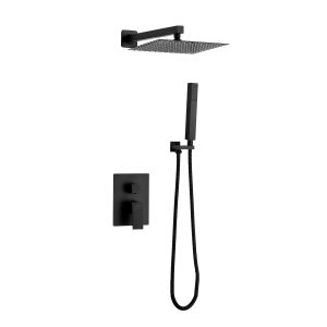Set de ducha empotrado, monomando, en color negro modelo arenas black