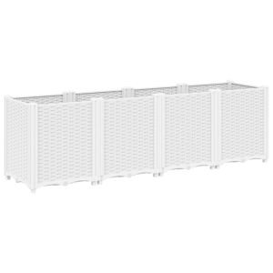 vidaXL jardinera pp blanco 160x40x53 cm