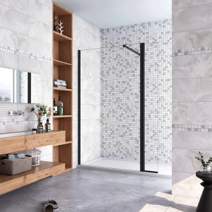 Mampara ducha fija,panel+lateral giratorio,barra 73-120cm,(80+30)x200cm