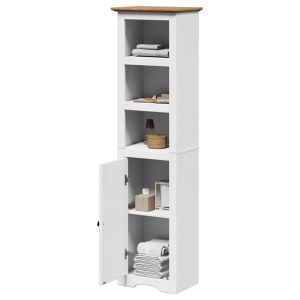 Mueble de baño bodo blanco y marrón 44x30x160 cm