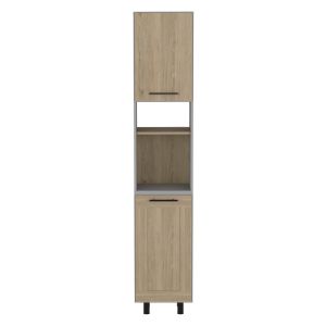 Despensa alta de cocina hasselt con multiples estantes gris / rovere