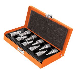 Juego de llaves vaso torx, cuadro 3/8" - 10 piezas