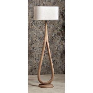 Lampara pie cronos madera natural toffee 160 cms 60x30x160 cms
