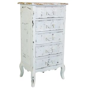 Sinfonier de madera blanco 50x40x98 cm