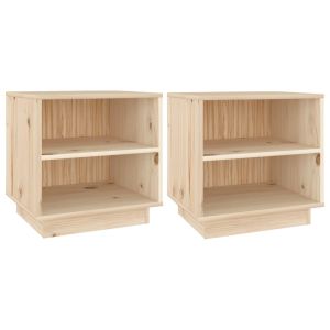 Casa lúmina - set  de 2 mesita de noche madera madeira  40 x 34 x 40 cm