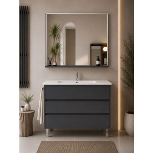 Mueble de baño con lavabo imperia sin espejo 100x45 cm grafito