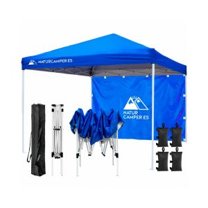 Carpa plegable naturcamper beach 3x3m azul