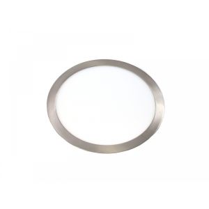 Downlight LED 24w luz fría 6000ºk. Redondo de empotrar acabado acero