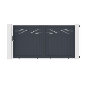Pack puerta corredera halti 3m a.160cm + puerta halti 1m a.160cm gris