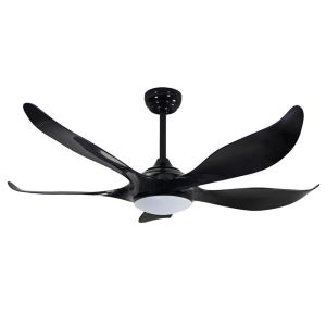 Ventilador de techo con luz LED negro silencioso fan con motor dc ø132