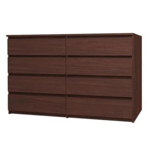 Cómoda - demii 8 cajones - marrón wengé - 38 cm