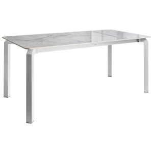 Mesa de jardín feletto 180 cm 90 cm piedra mármol blanco