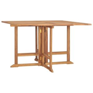 vidaXL mesa de comedor de jardín plegable teca maciza 110x110x75 cm