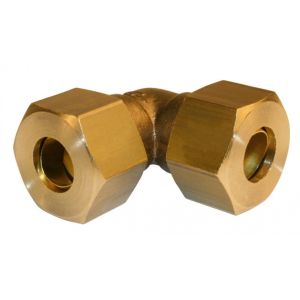 Racor bicónico de latón 90° d.14 para tubo de cobre