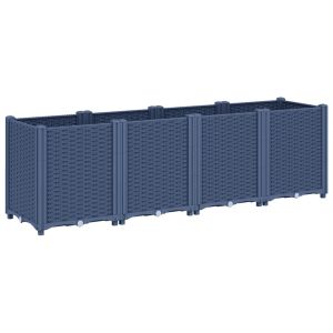 vidaXL jardinera pp azul gris 160x40x53 cm